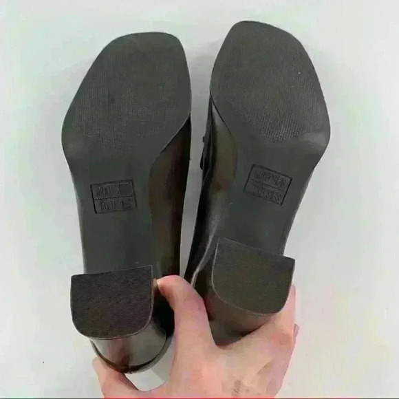 Mootsies Tootsies Kelly heels 7.5 brown leather square toe vintage 90s academia - Picture 8 of 14